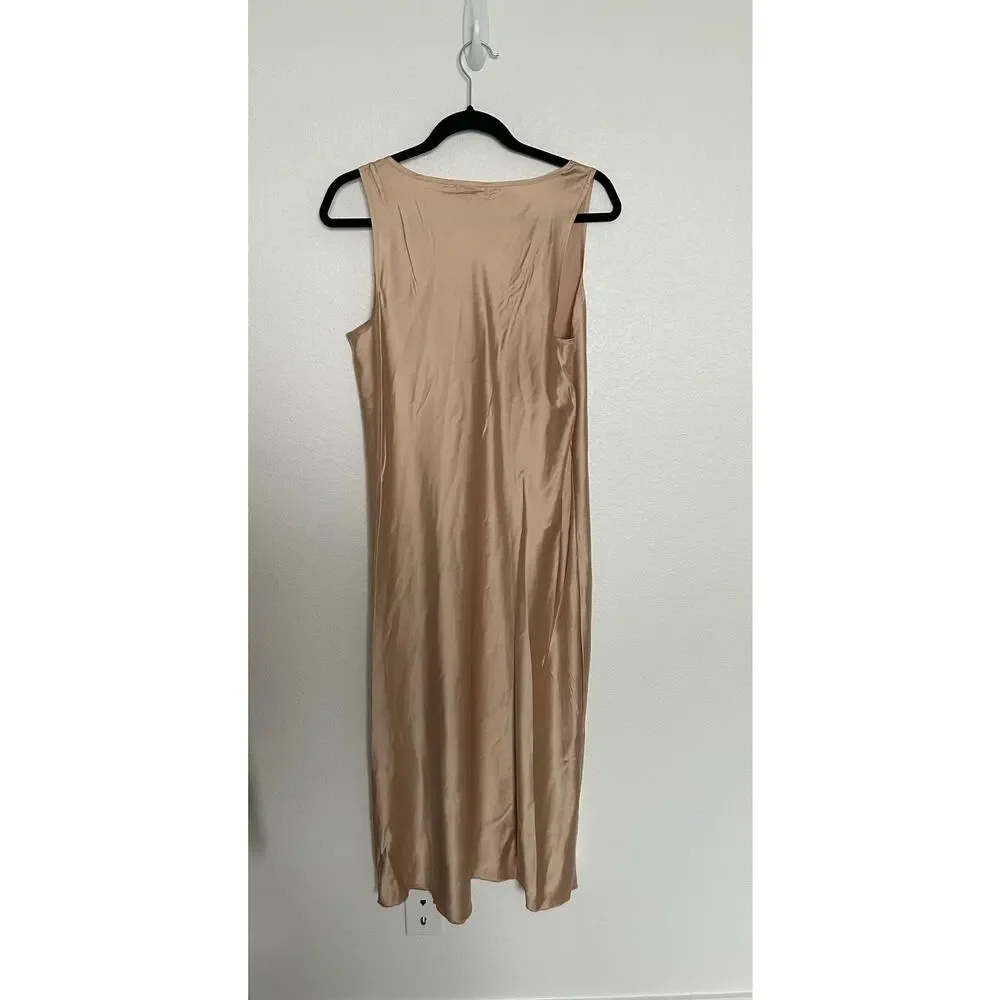 Tash + Sophie Minimalist ChampagneNeutral Slip Dress and Sweater Dress Set - M